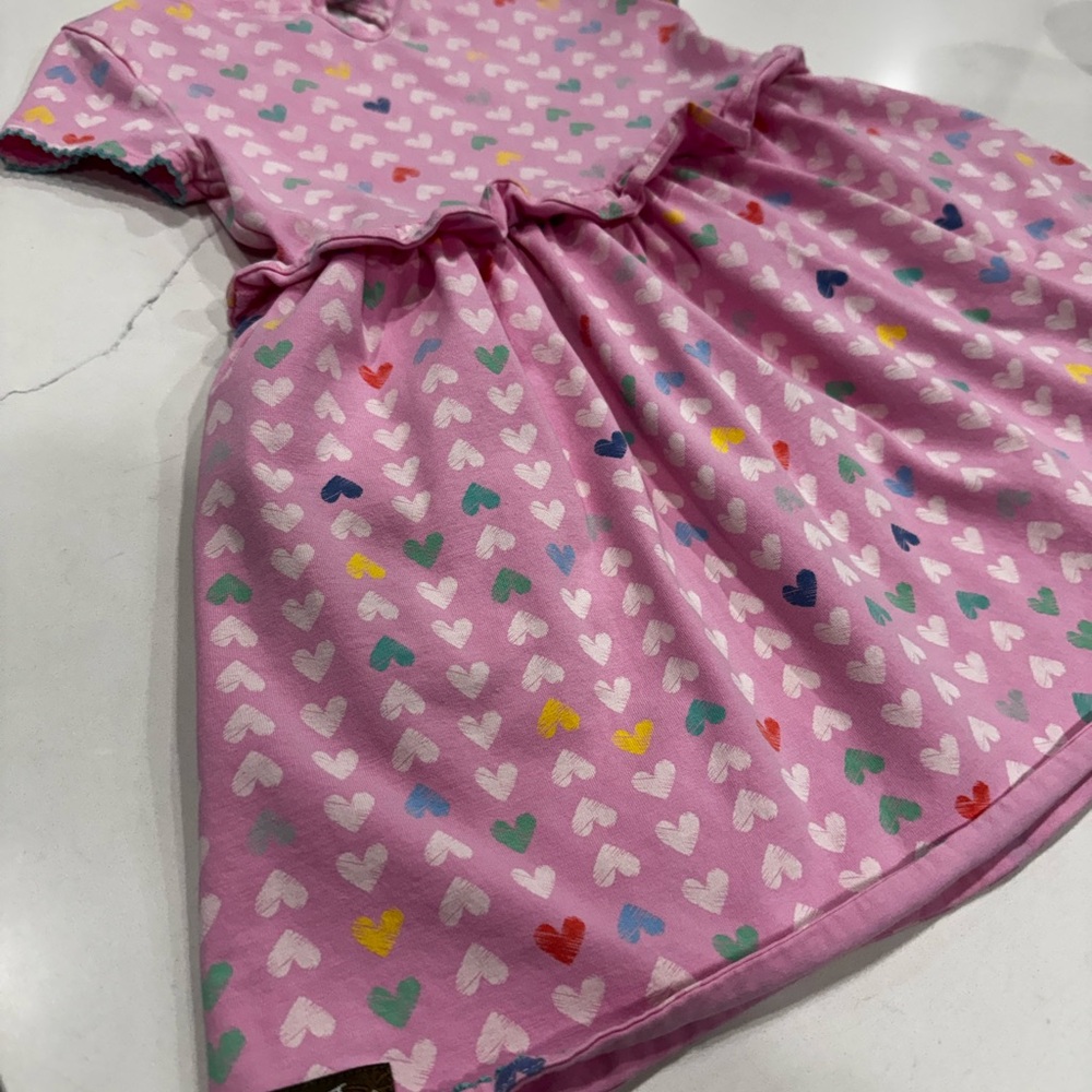 Matilda Jane Pink Heart Patterned Kids Dress 4T - Picture 3 of 3
